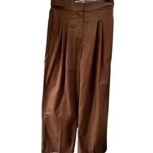 MONTS Dark Brown Wide Leg, High Rise Pants Size S